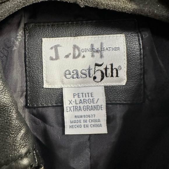 East 5th Black Leather Jacket Coat Timeless Design - Picture 3 of 8